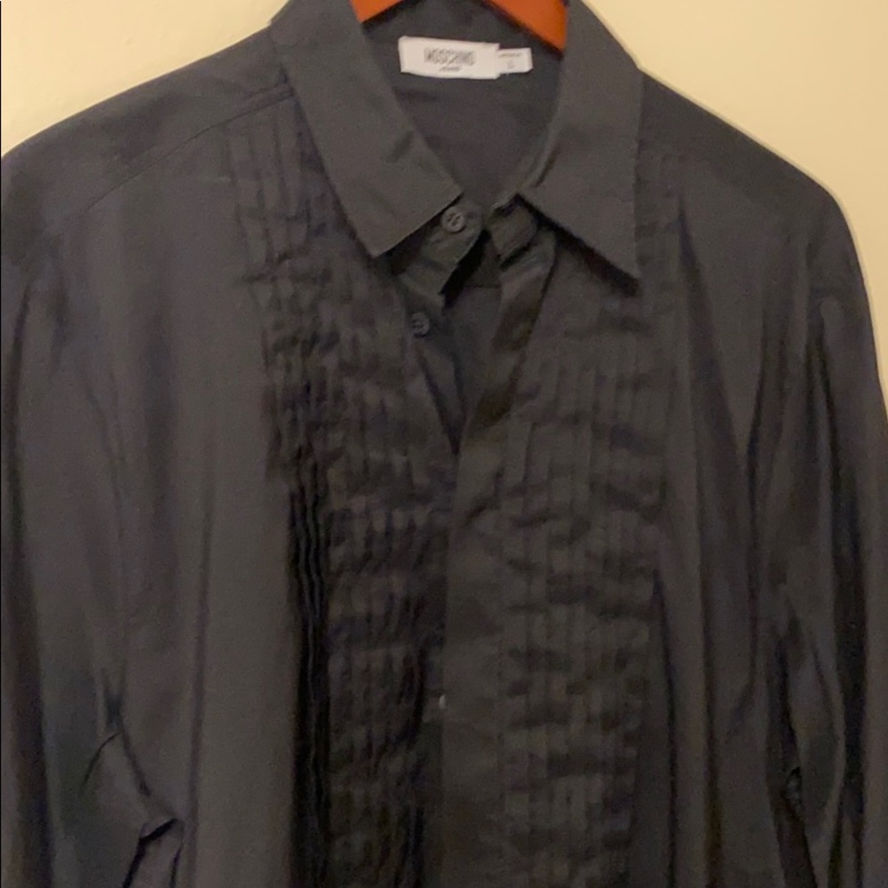 Moschino Jeans black ruffle men’s shirt.Like new.